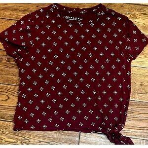 Womans short sleeve Maroon Tie Front Top Shirt Small /Petite AEROPOSTALE comfort